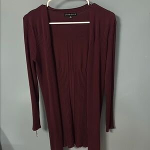 Love Ellie Burgundy Open Front Cardigan